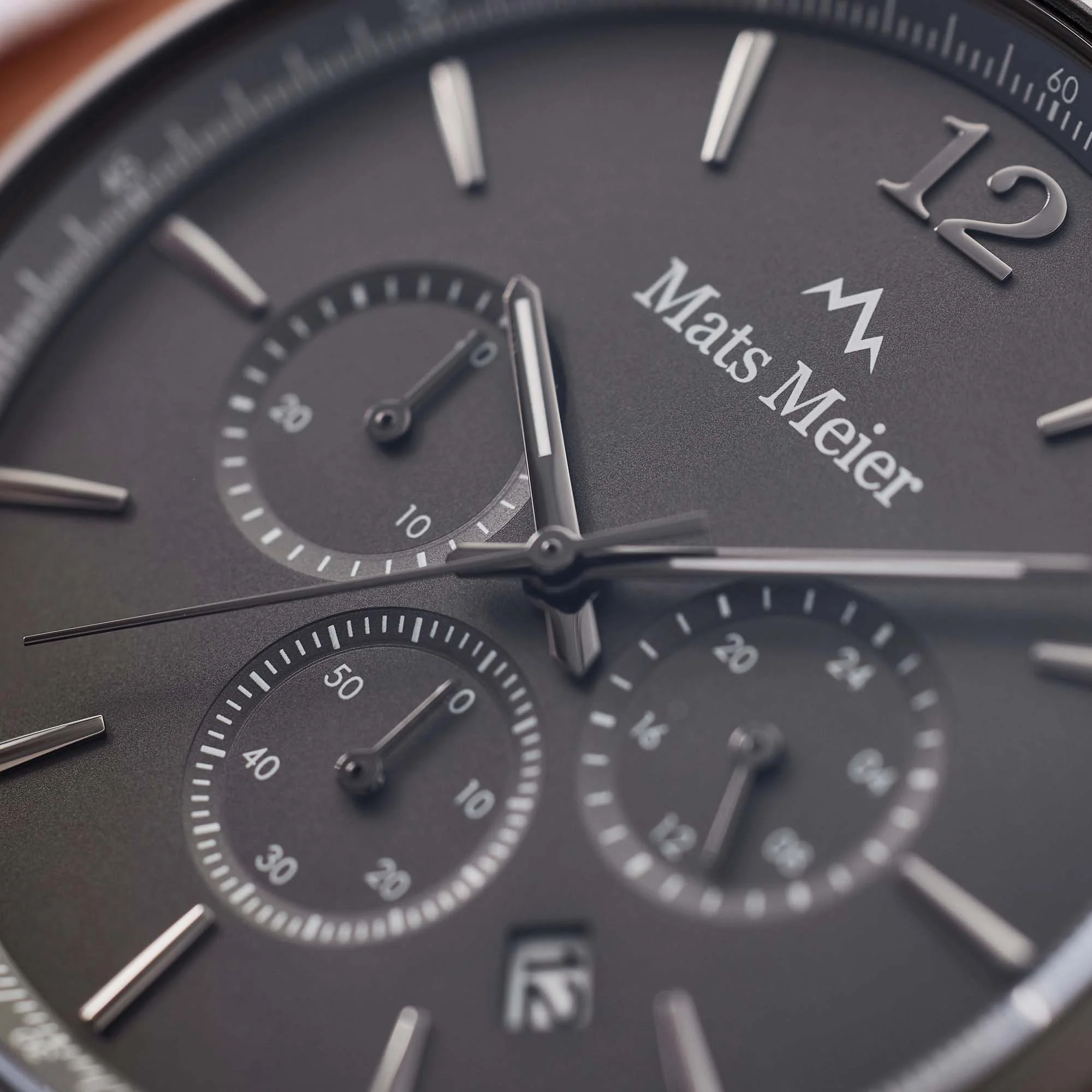 Mats Meier Grand Cornier Chrono Gunmetal/DonkerBrown Watch MM00104 - Image 7