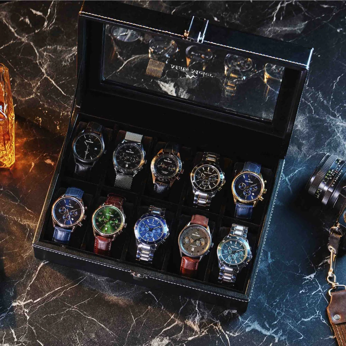 Mats Meier Mont Fort Black Watchbox voor 10 Watchs - Image 3