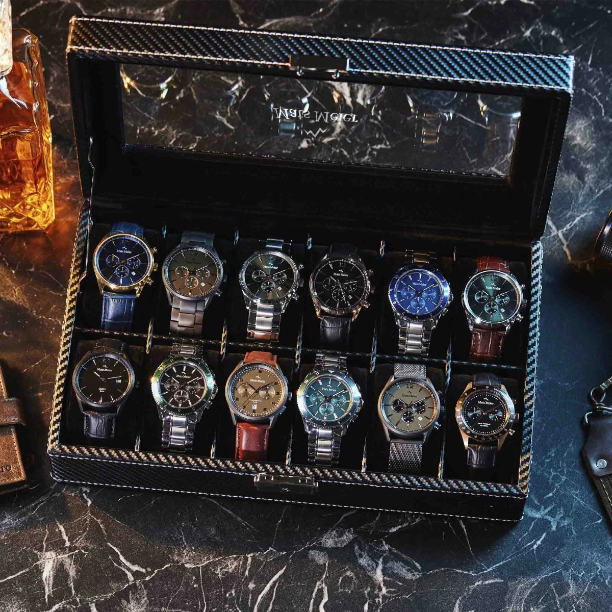 Mats Meier Mont Fort Black Watchbox voor 12 Watchs - Image 2