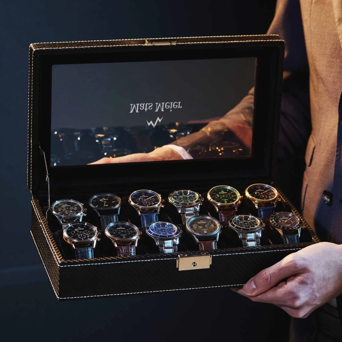 Mats Meier Mont Fort Black Watchbox voor 12 Watchs - Image 3