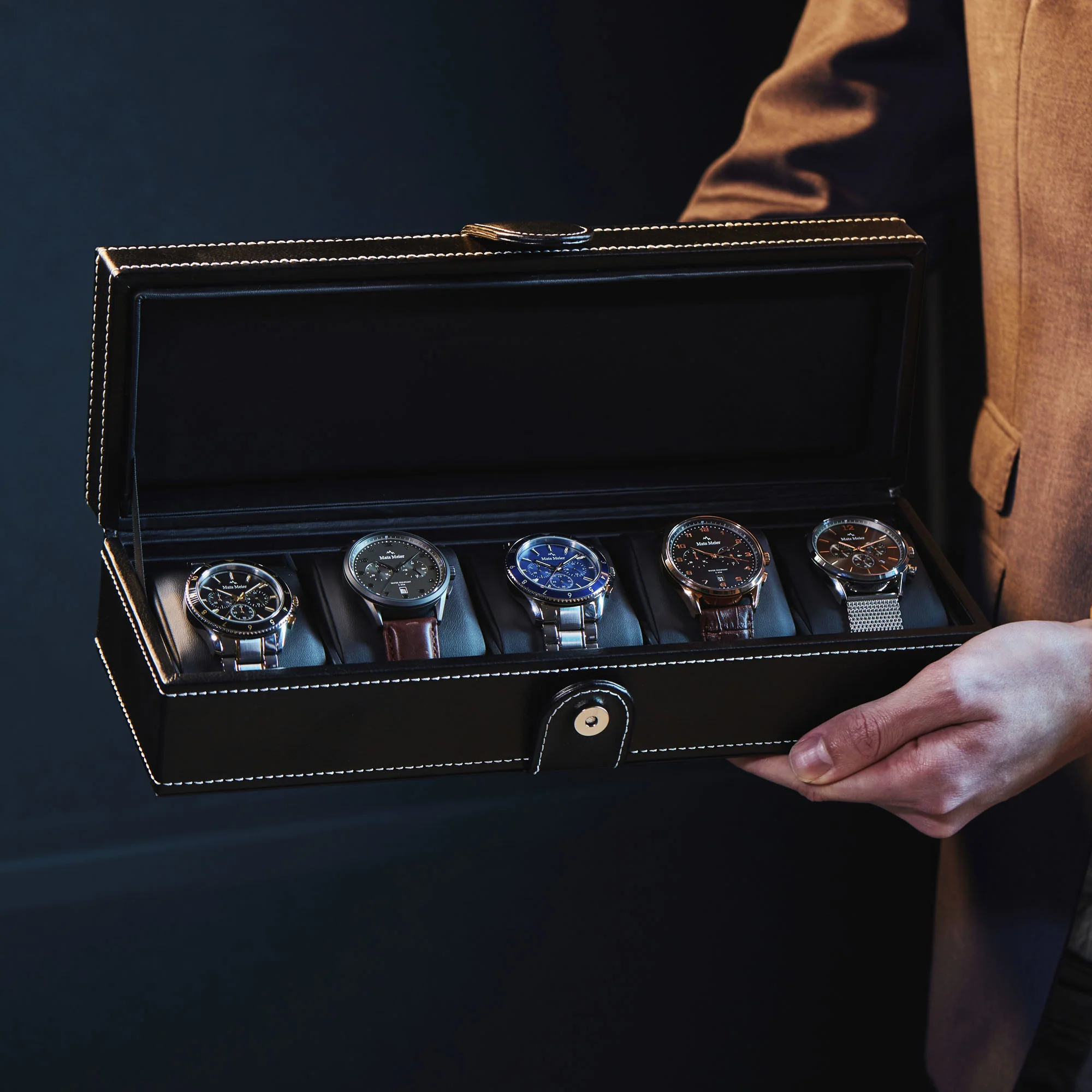 Mats Meier Mont Fort Black Watchbox voor 5 Watchs - Image 3
