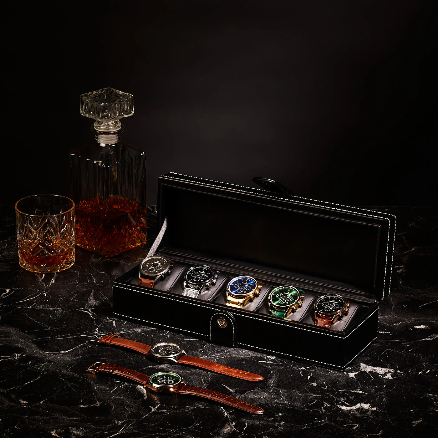 Mats Meier Mont Fort Black Watchbox voor 5 Watchs - Image 4
