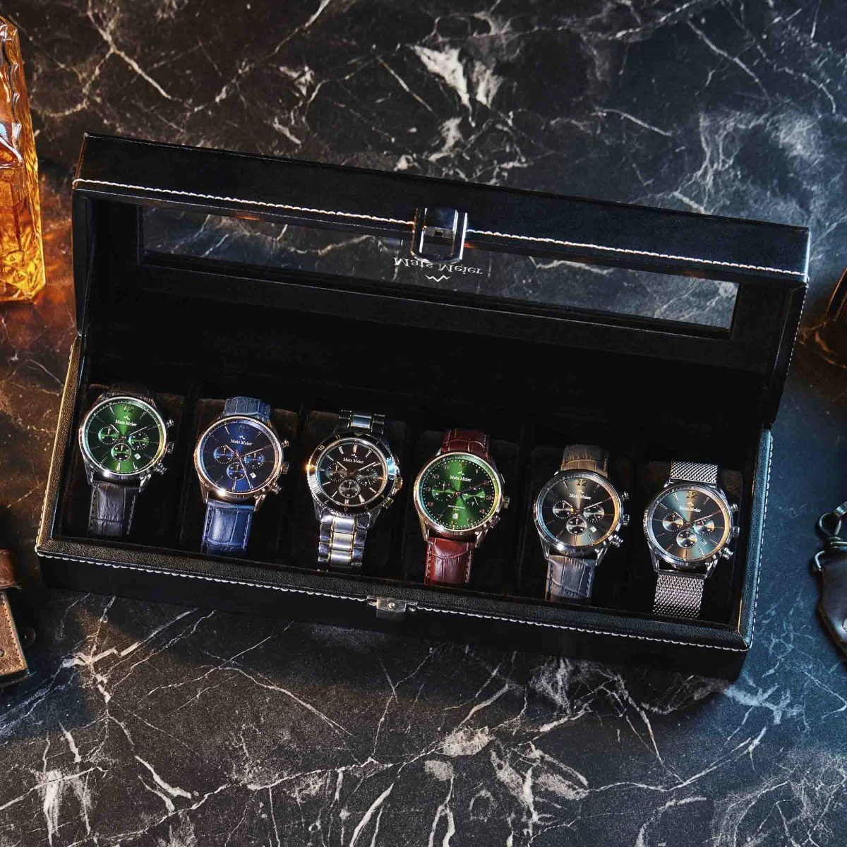 Mats Meier Mont Fort Black Watchbox voor 6 Watchs - Image 3