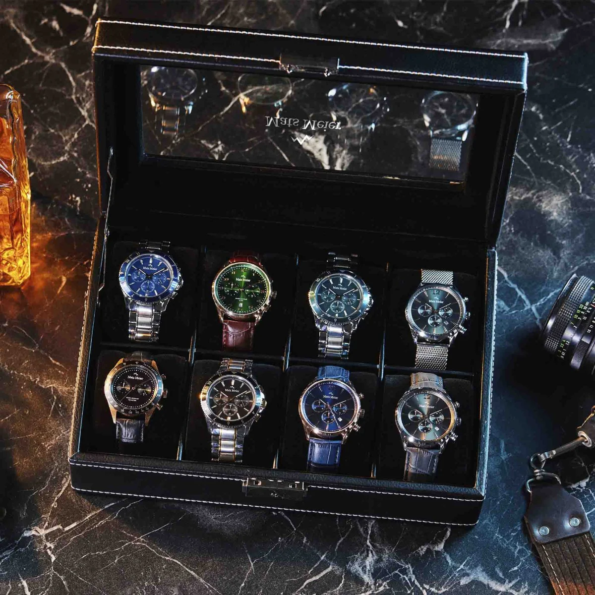 Mats Meier Mont Fort Black Watchbox voor 8 Watchs - Image 3