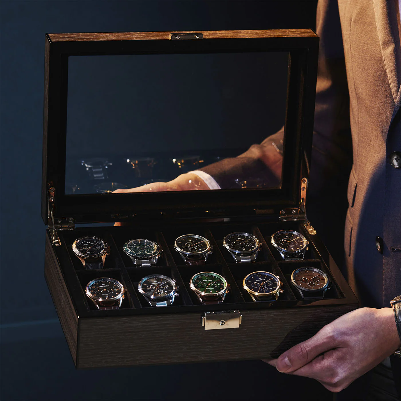 Mats Meier Mont Fort bruine horlogebox voor 10 horloges - Image 3