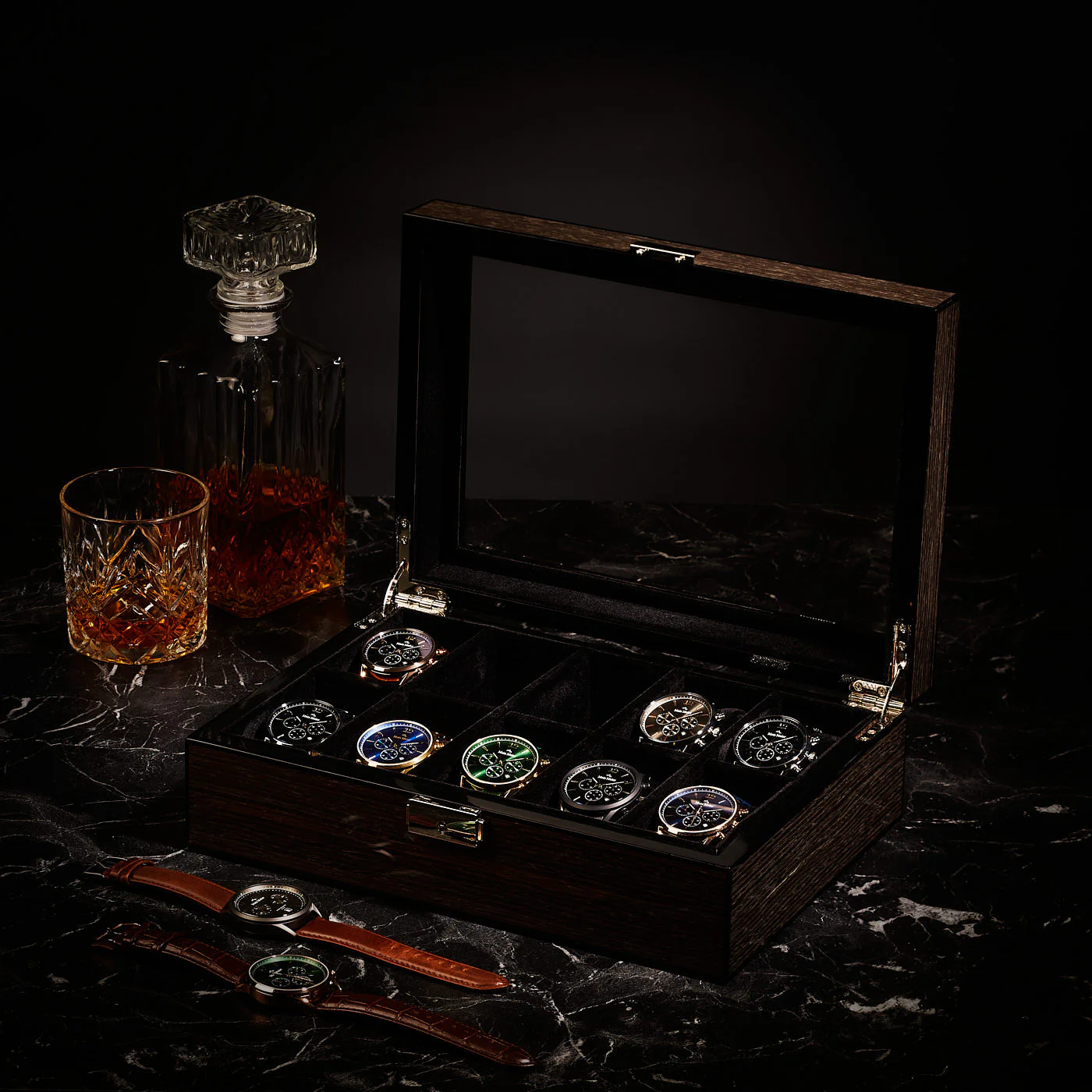 Mats Meier Mont Fort bruine horlogebox voor 10 horloges - Image 4