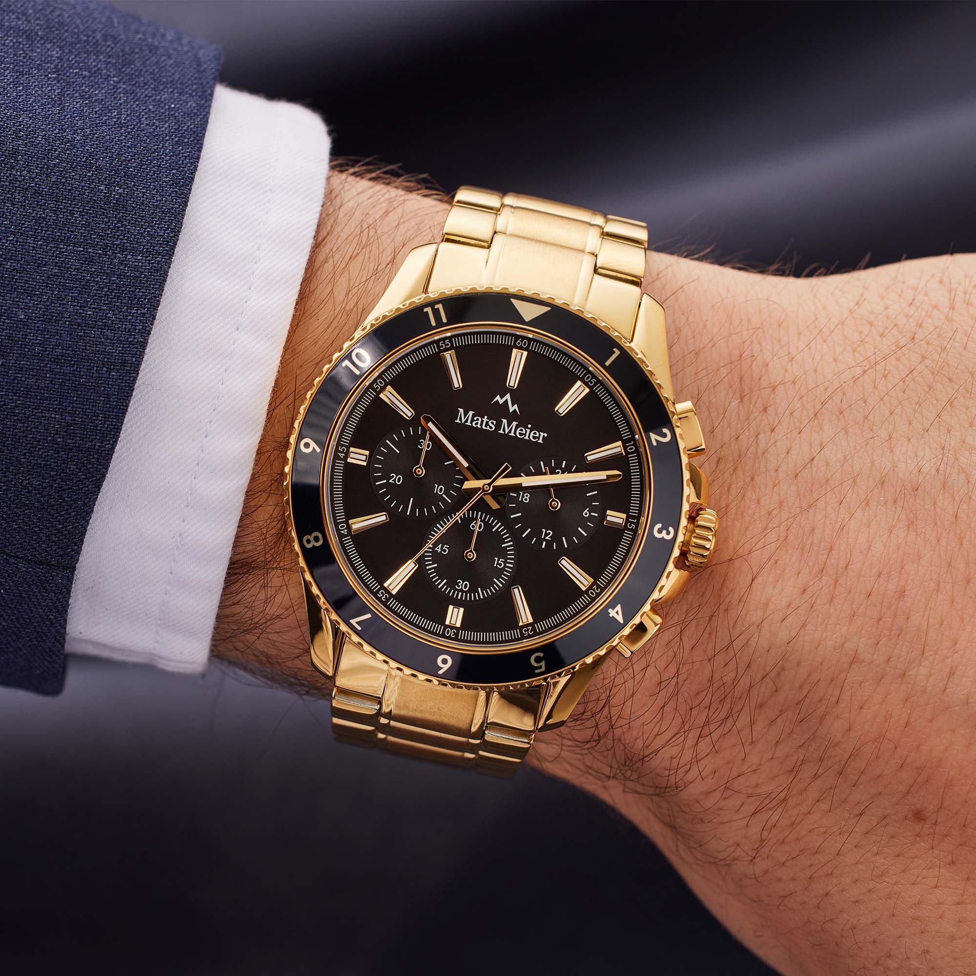 Mats Meier Ponte dei Salti Chronograph Men'sWatch Gold-coloured and Black MM00509 - Image 2