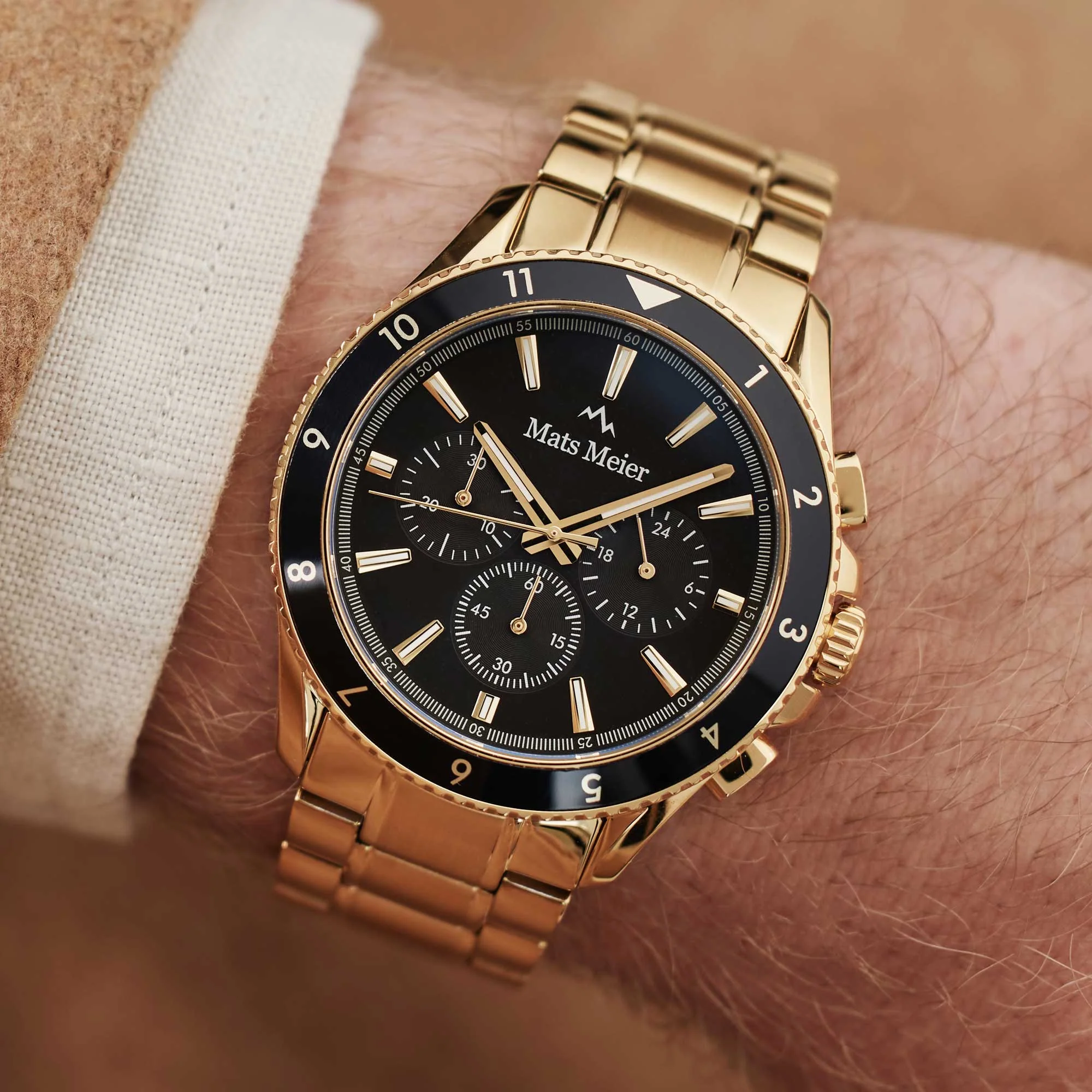 Mats Meier Ponte dei Salti Chronograph Men'sWatch Gold-coloured and Black MM00509 - Image 3