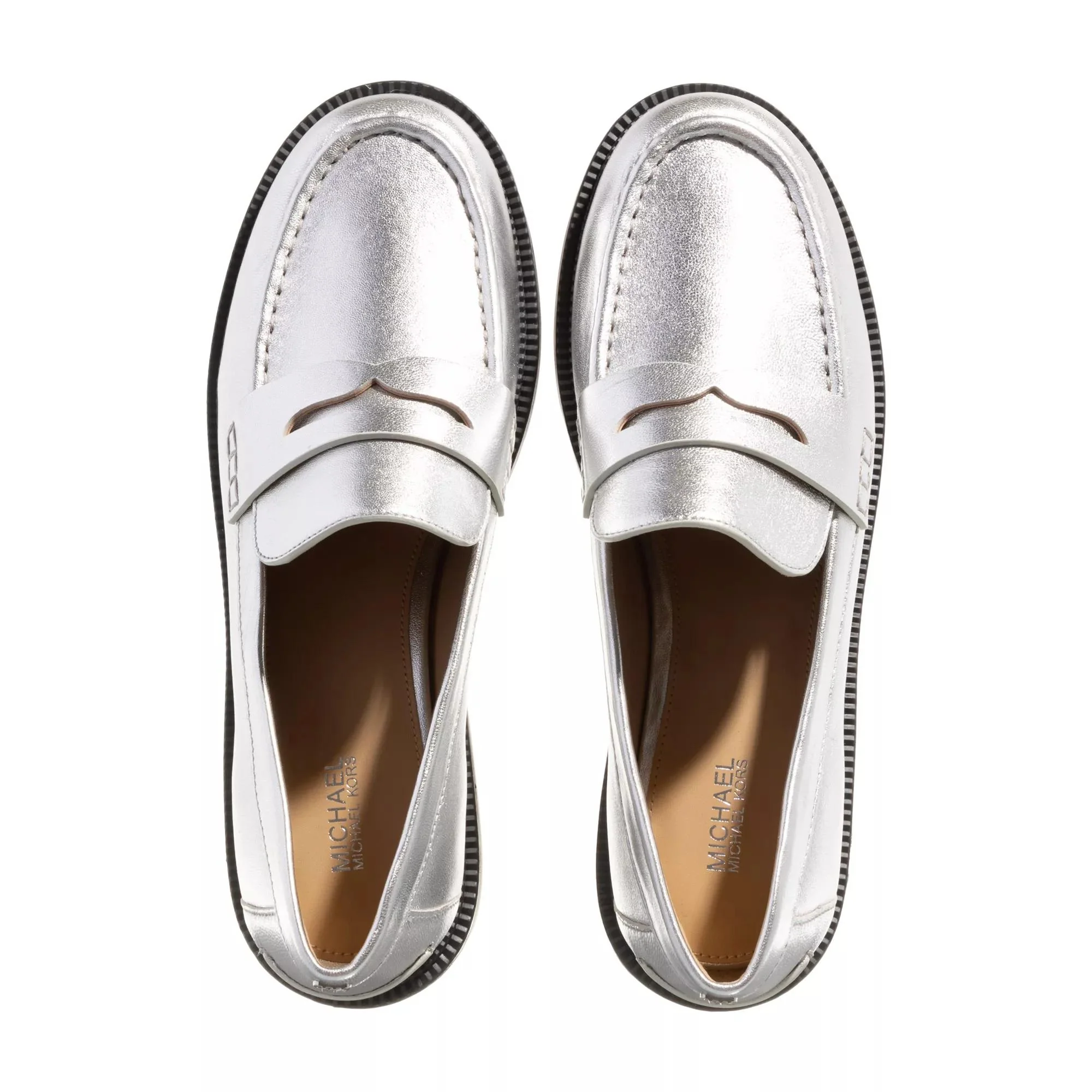 Michael Kors Zilveren Leren Loafers 2001-A0376637_38 - Image 3