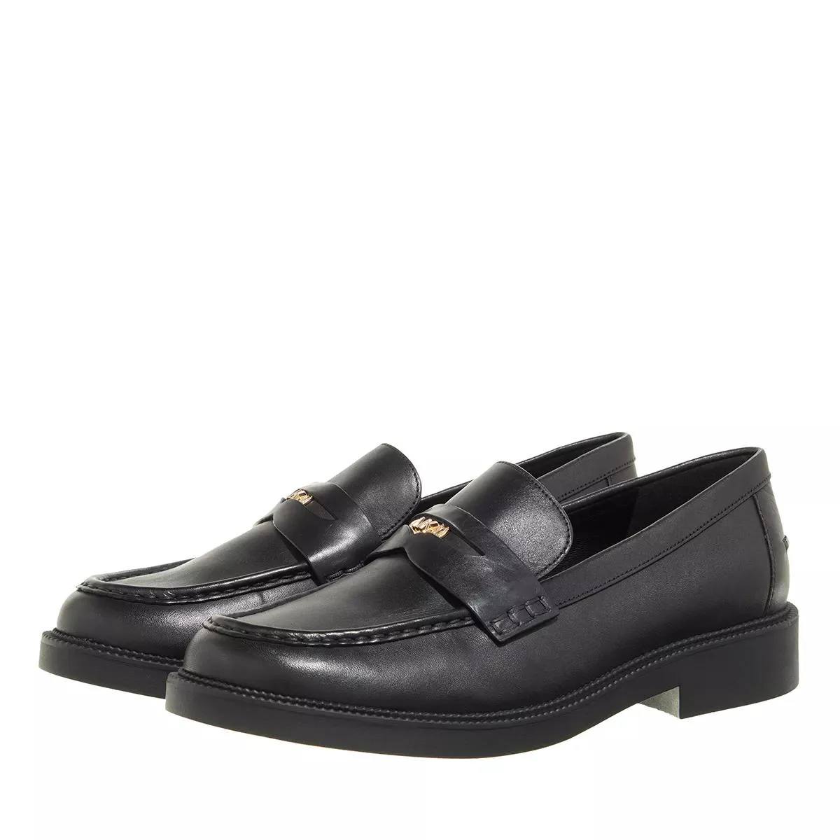 Michael Kors Zwarte Leren Loafers 2001-A0376636_36 - Image 2