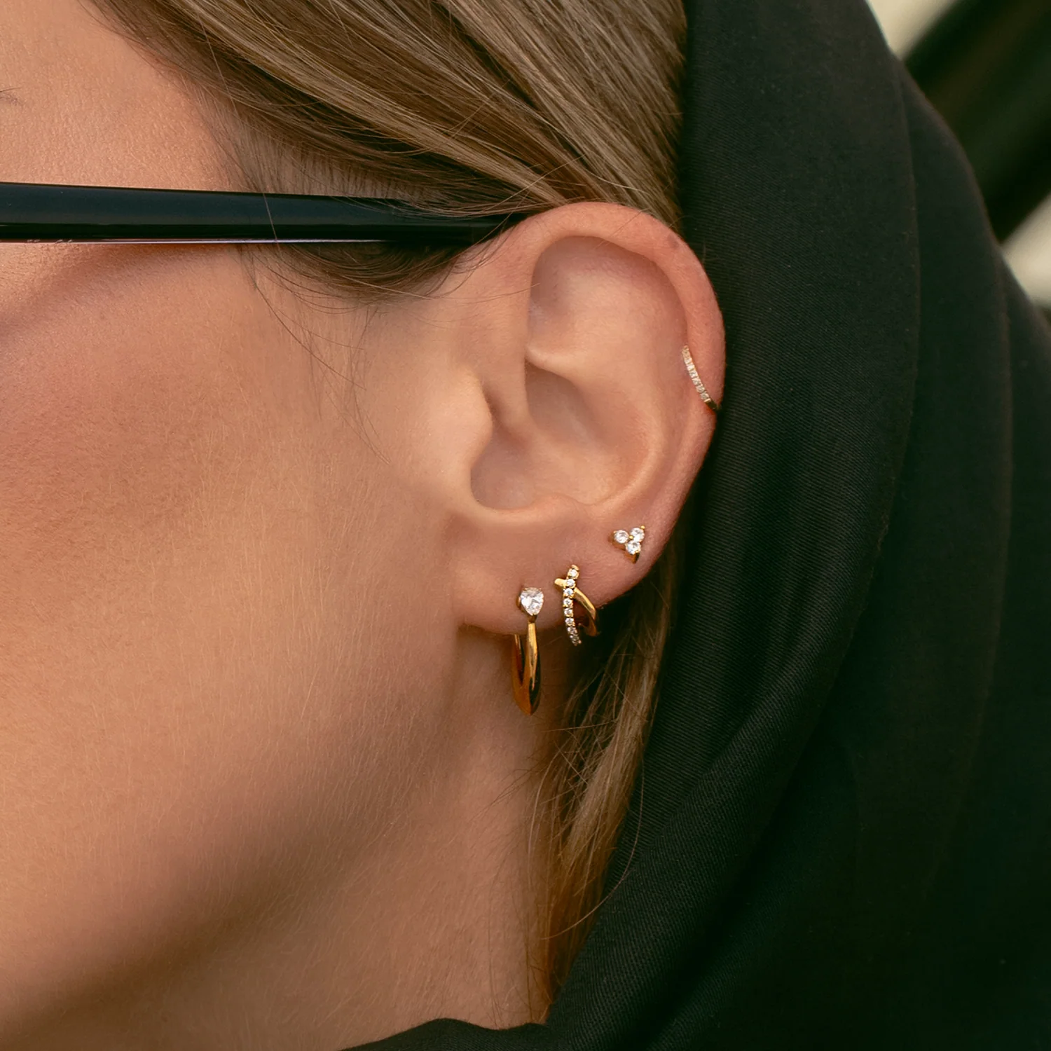 Mockberg Kenza Iris Gold Plated Earrings MB1689 - Image 4
