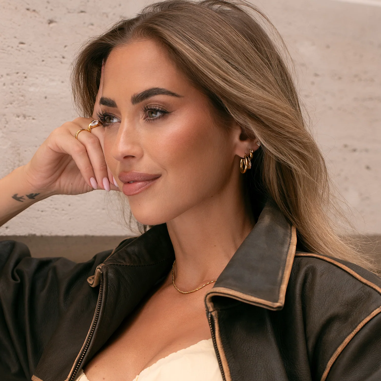Mockberg Kenza Raya Gold Plated Hoops MB1759 - Image 2