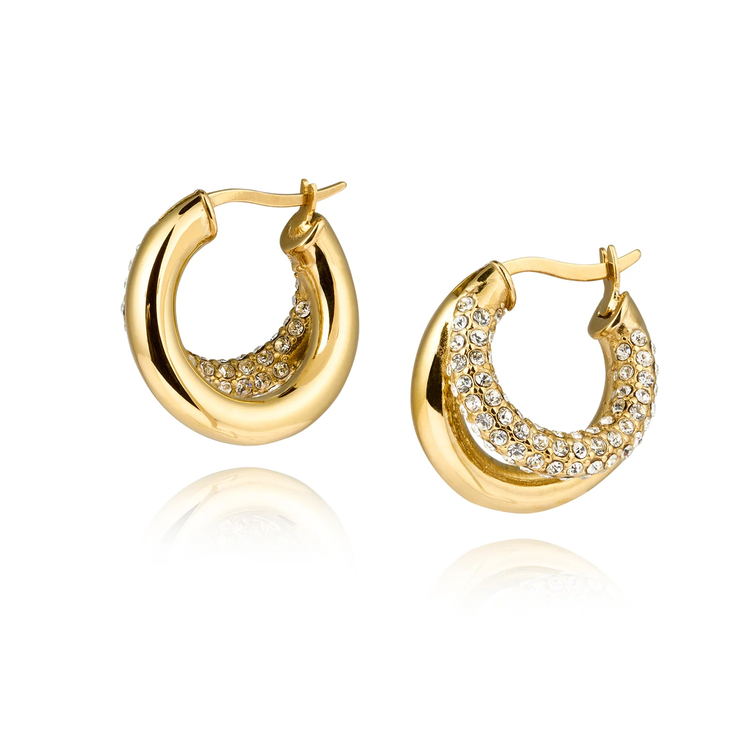 Mockberg Kenza Raya Gold Plated Hoops MB1759 - Image 3