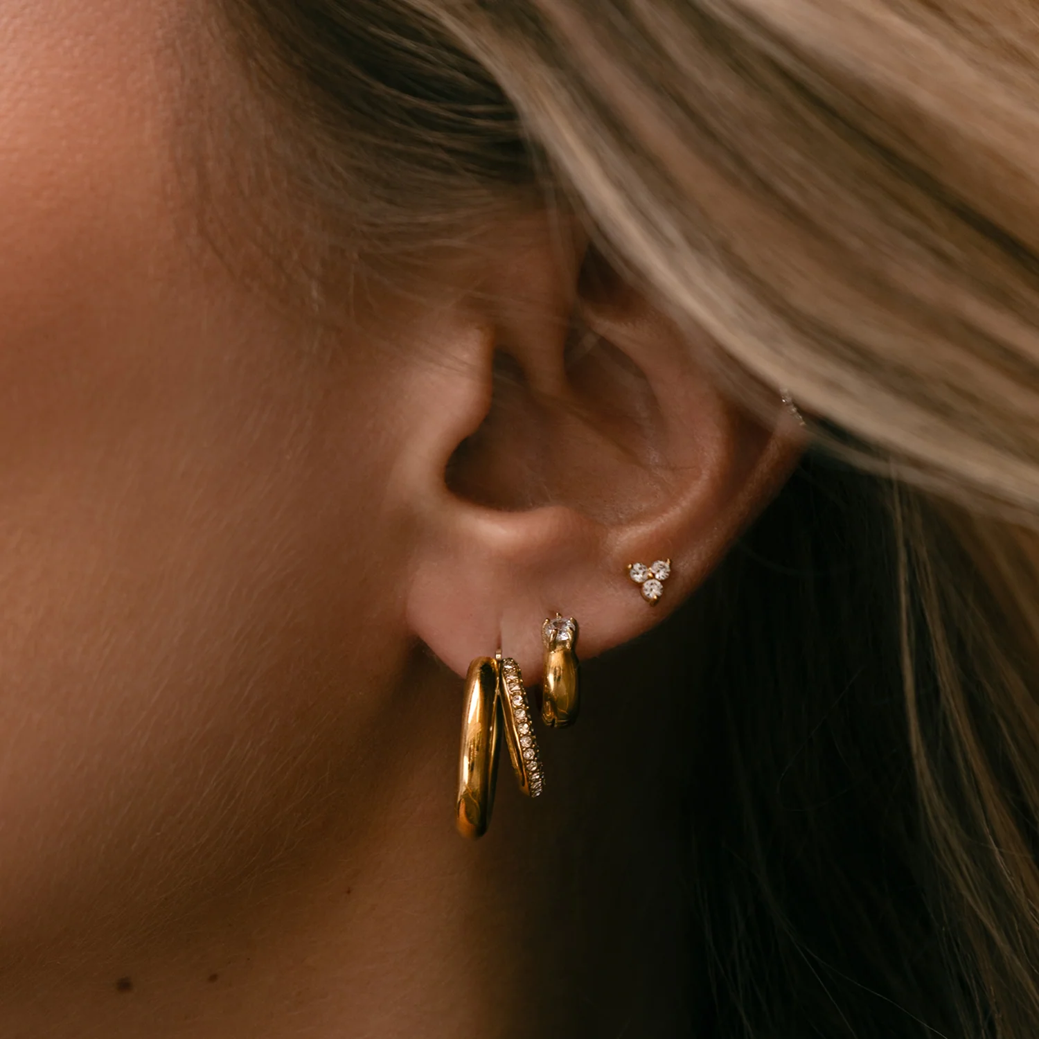 Mockberg Kenza Raya Gold Plated Hoops MB1759 - Image 4