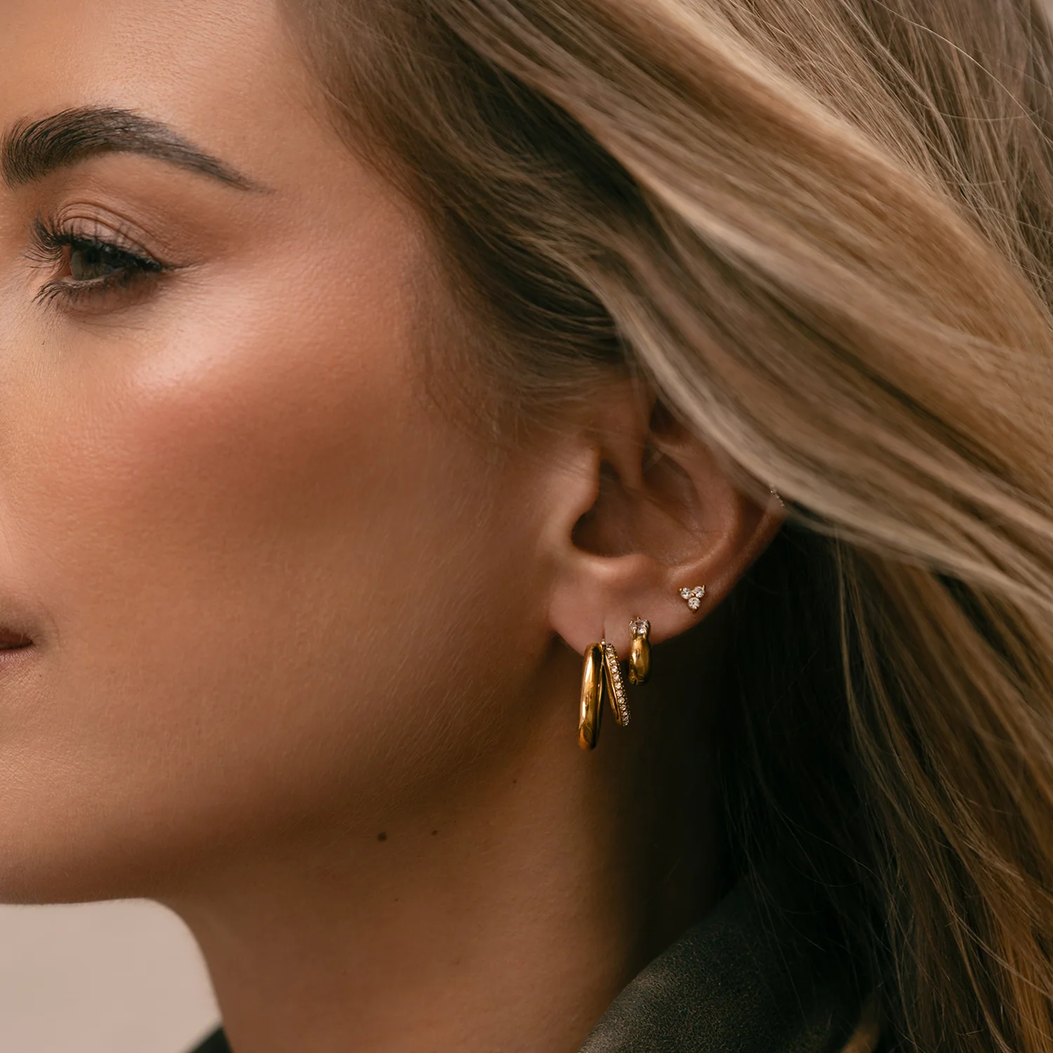 Mockberg Kenza Raya Gold Plated Hoops MB1759 - Image 6