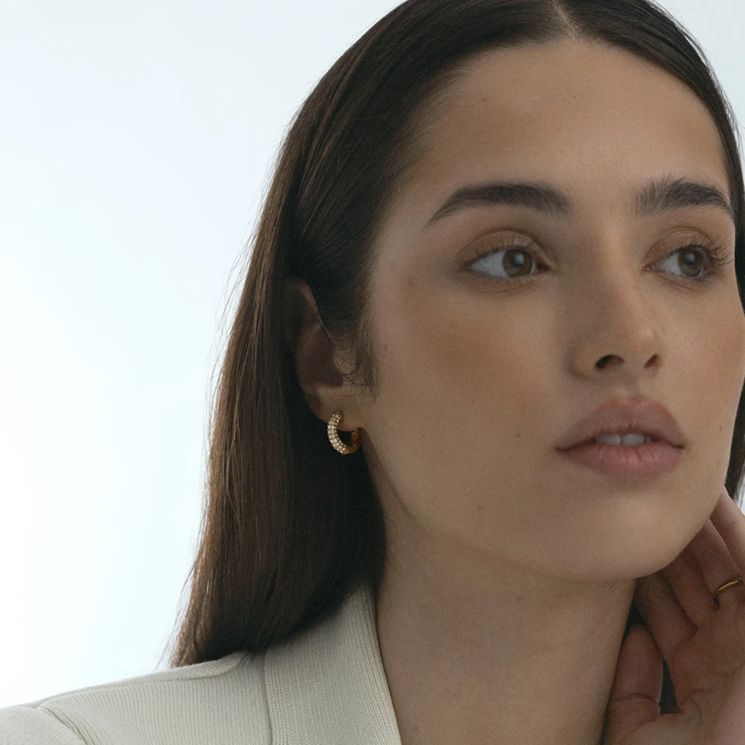 Mockberg Pavé Everyday Medium Hoops MB0192 - Image 2