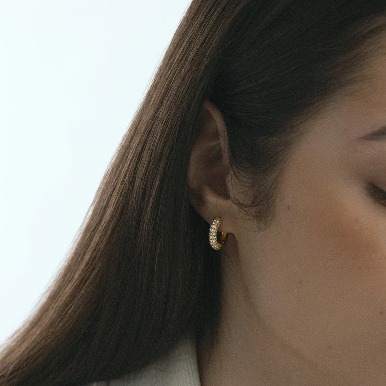 Mockberg Pavé Everyday Medium Hoops MB0192 - Image 5