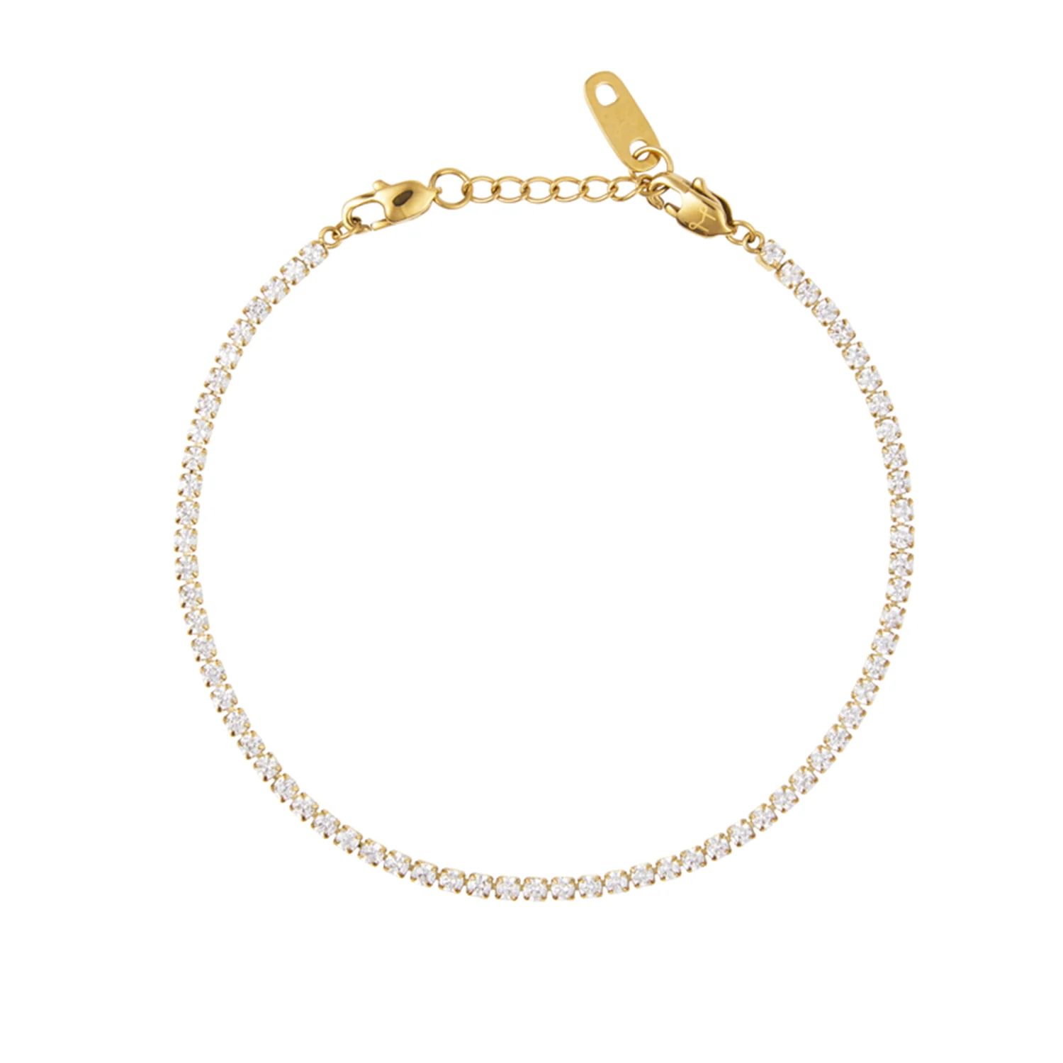 Mockberg Shiny Tennis Bracelet Gold Plated MB0035 - Image 3