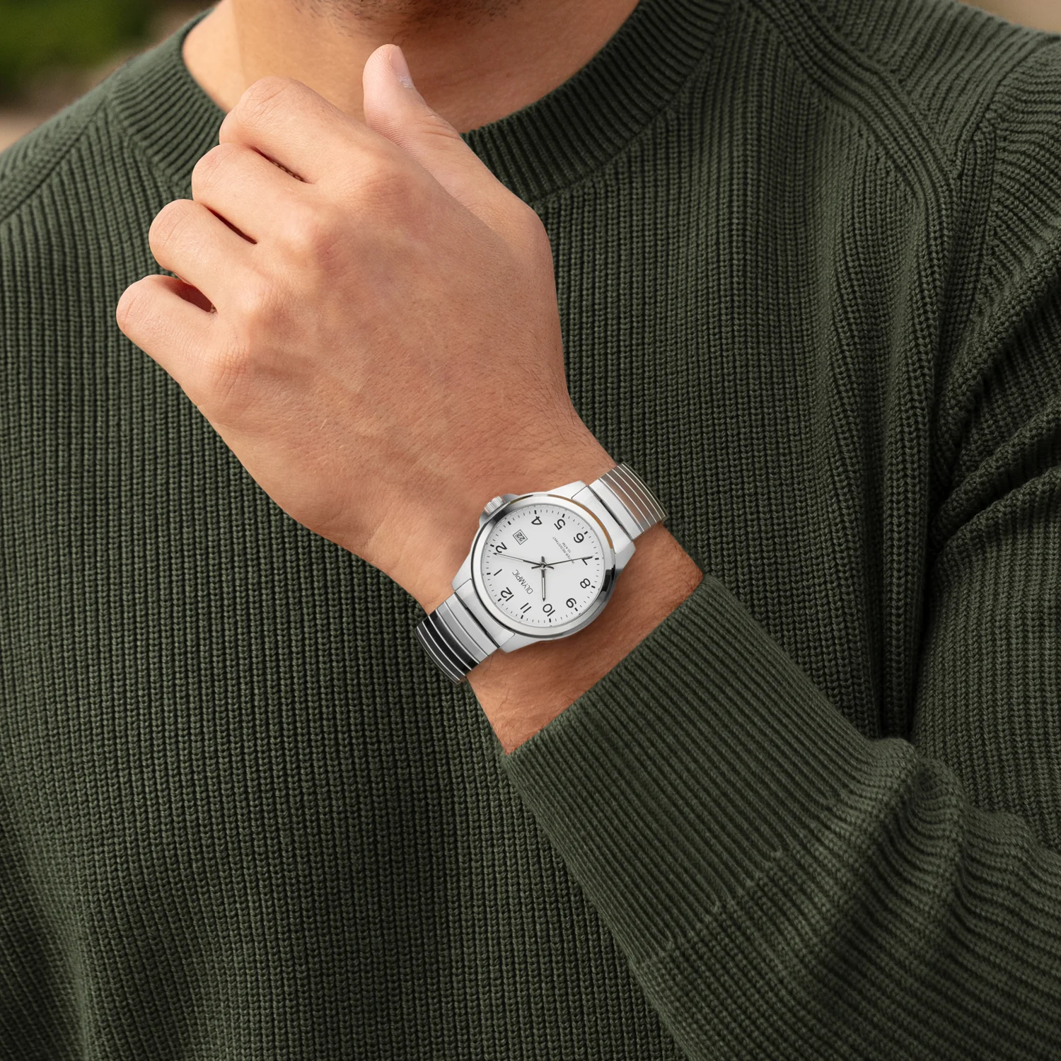 Olympic Charlie Wit Heren Horloge 2002-OL26HSS307 - Image 2