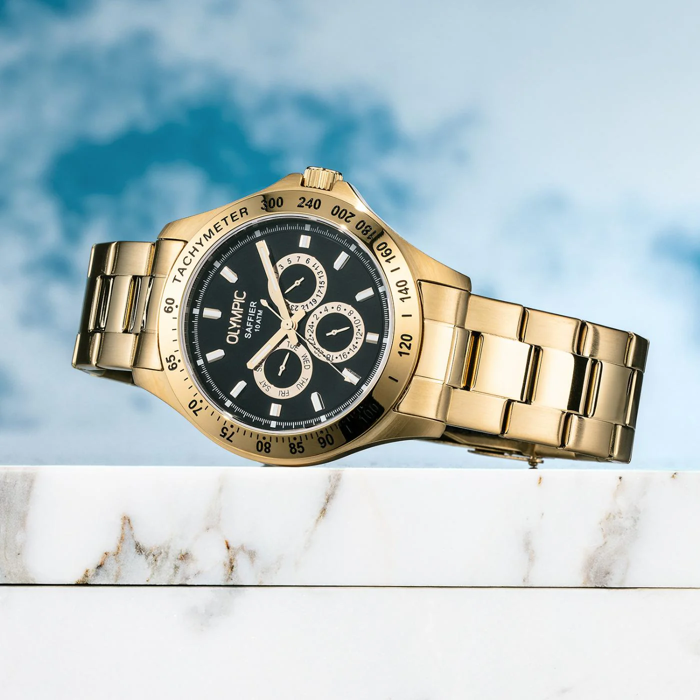 Olympic Jeffrey Gold Watch OL89HDD001 - Image 3