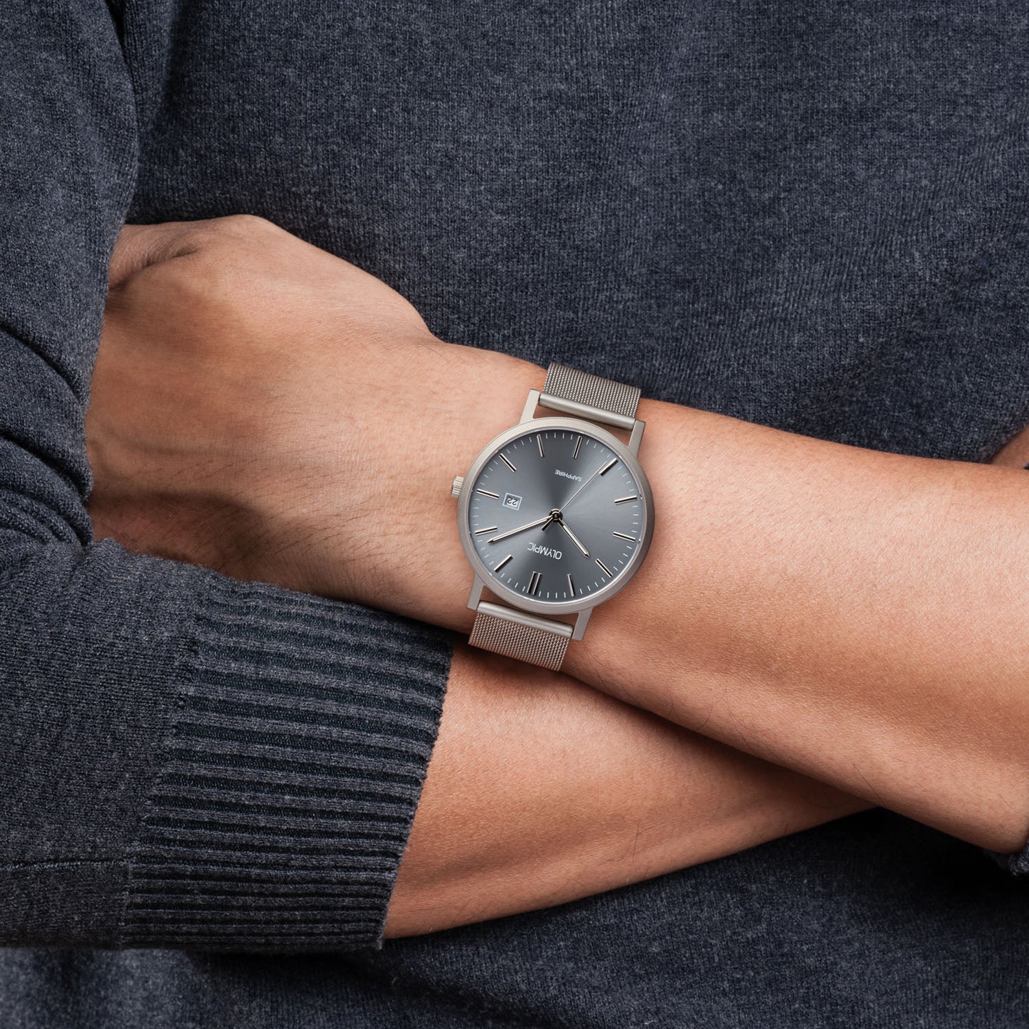 Olympic Titanium Grey Men's Watch OL26HTS002 - Image 2