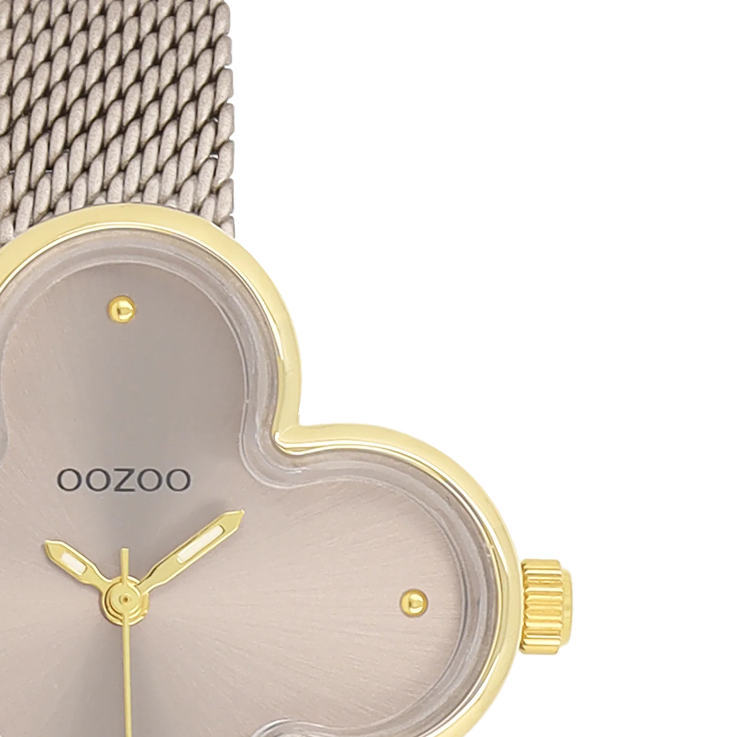 OOZOO Timepieces Gold and Taupe Clover Women's Watch C11528 - Image 3