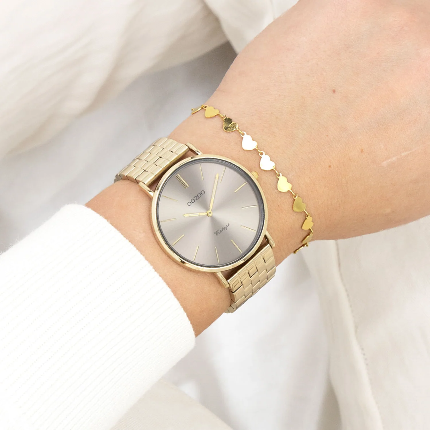 OOZOO Vintage Gold and Taupe Women's Watch C20403 - Image 2