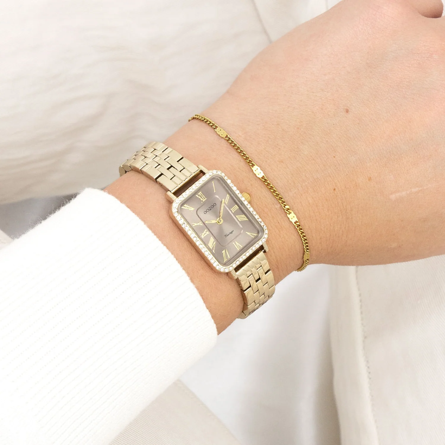 OOZOO Vintage Gold and Taupe Women's Watch C20415 - Image 2