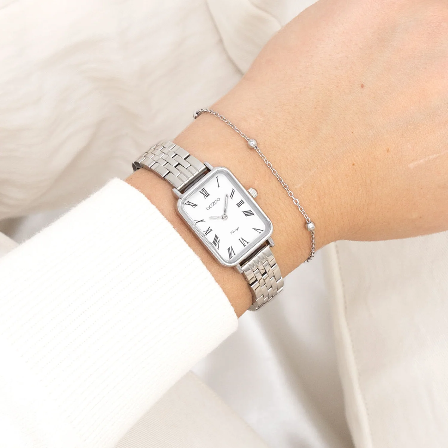 OOZOO Vintage Silver and White Women's Watch C20410 - Image 2
