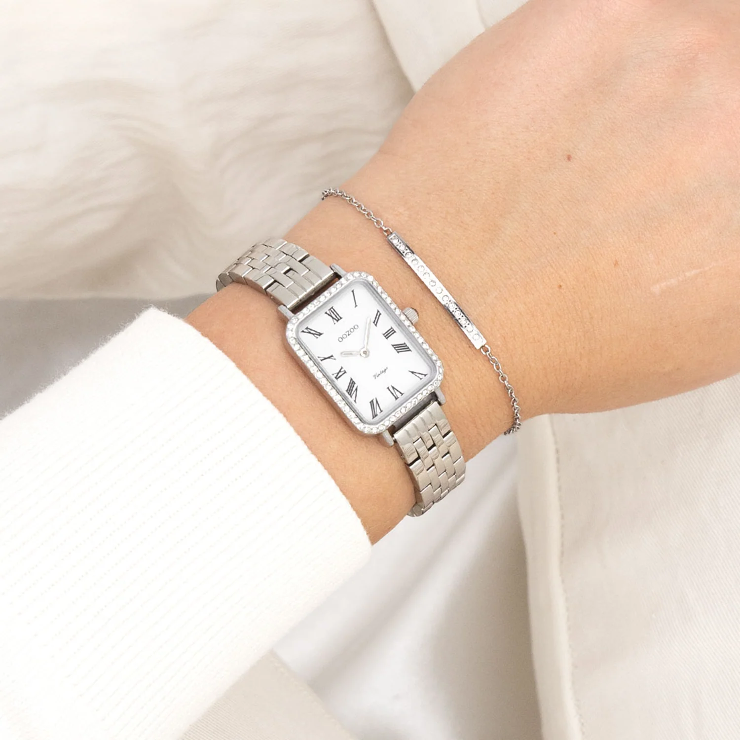 OOZOO Vintage Silver and White Women's Watch C20413 - Image 2