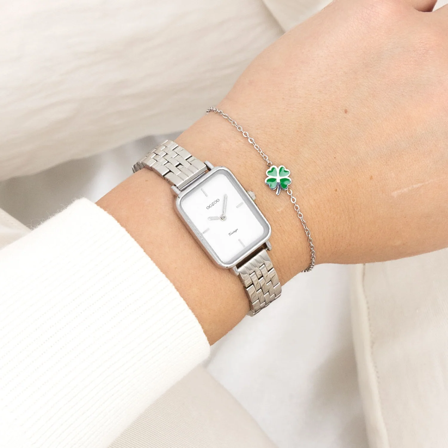 OOZOO Vintage Silver and White Women's Watch C20416 - Image 2