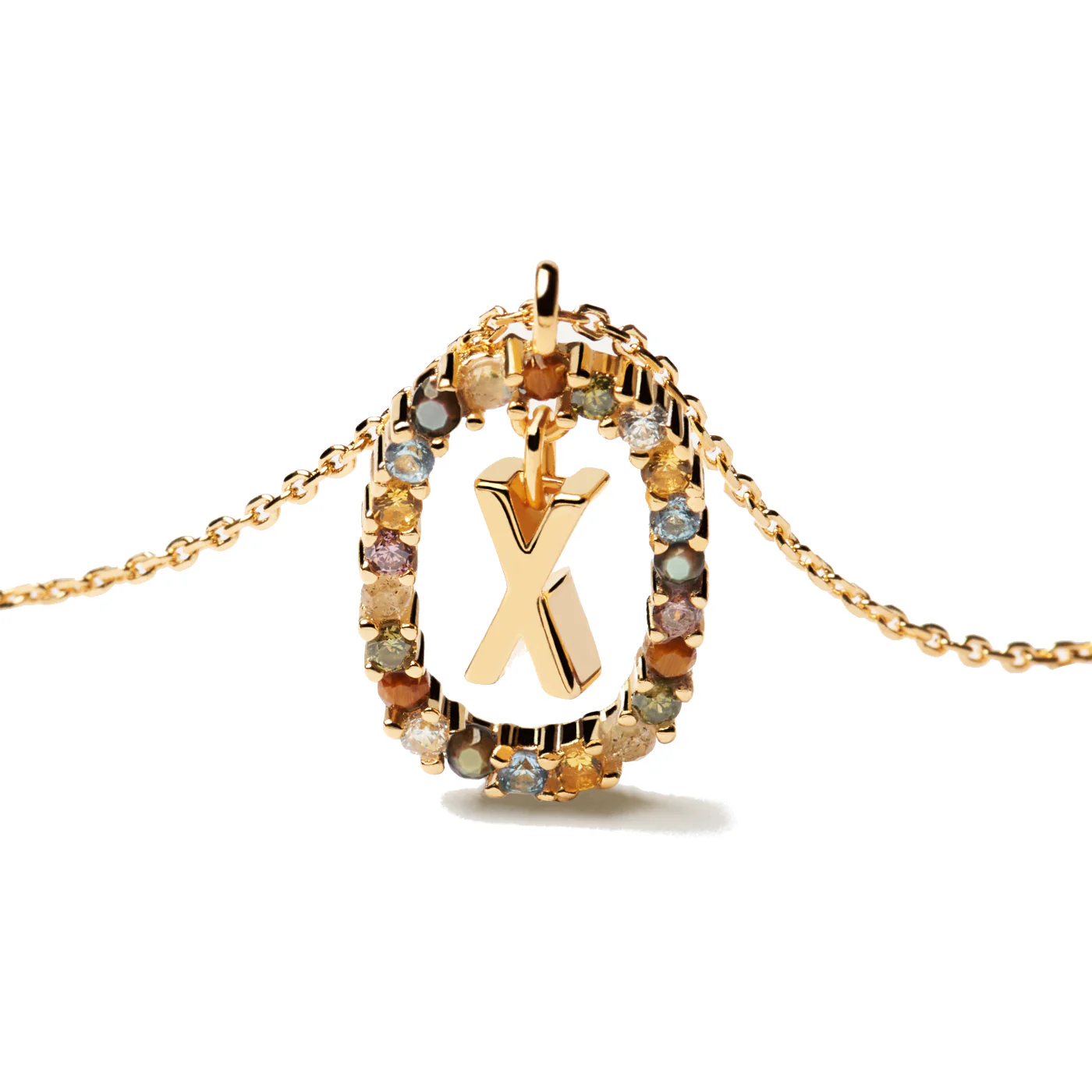 P D Paola 925 Sterling Silver Gold-coloured Letter V Necklace CO01-281-U - Image 9