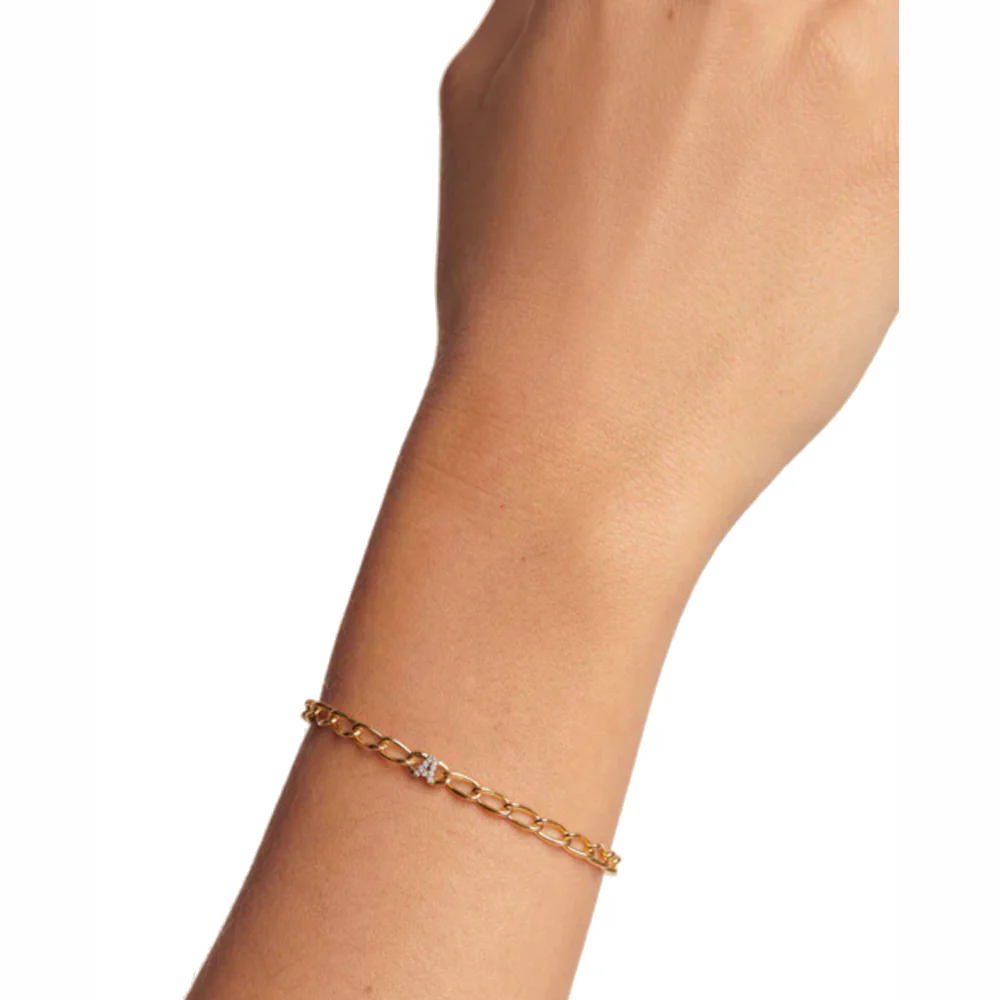 P D Paola 925 Sterling Silver Letter D Bracelet PU01-541-U with 18K Gold Plating - Image 3