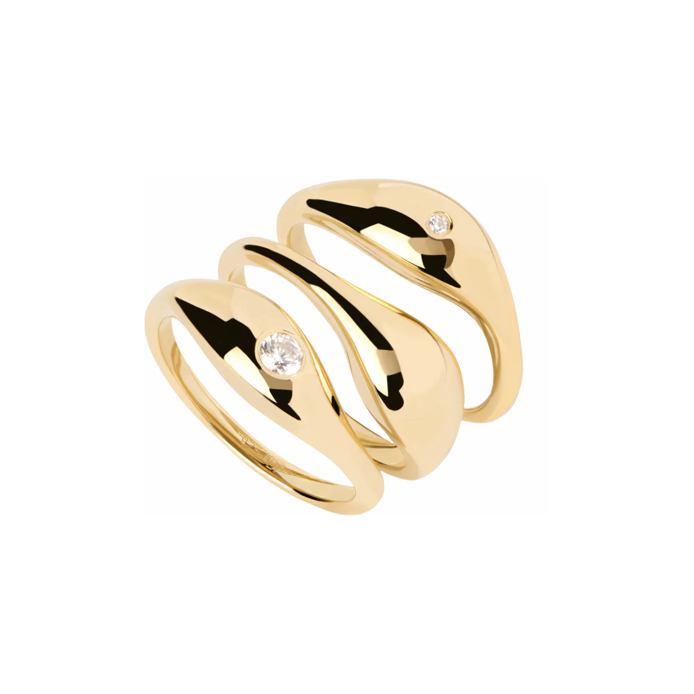 P D Paola The New Essentials 925 Sterling Silver Ring AN01-994-10with18K Gold Plating - Image 3