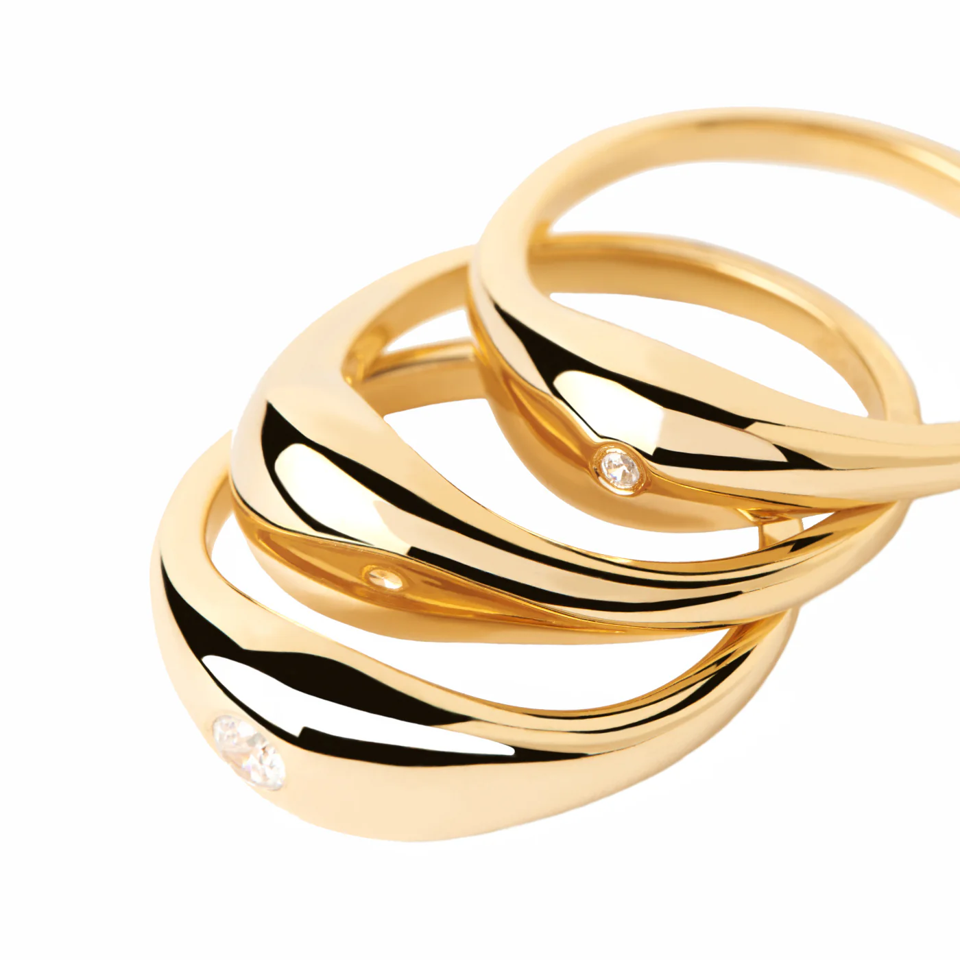 P D Paola The New Essentials 925 Sterling Silver Ring AN01-994-10with18K Gold Plating - Image 4