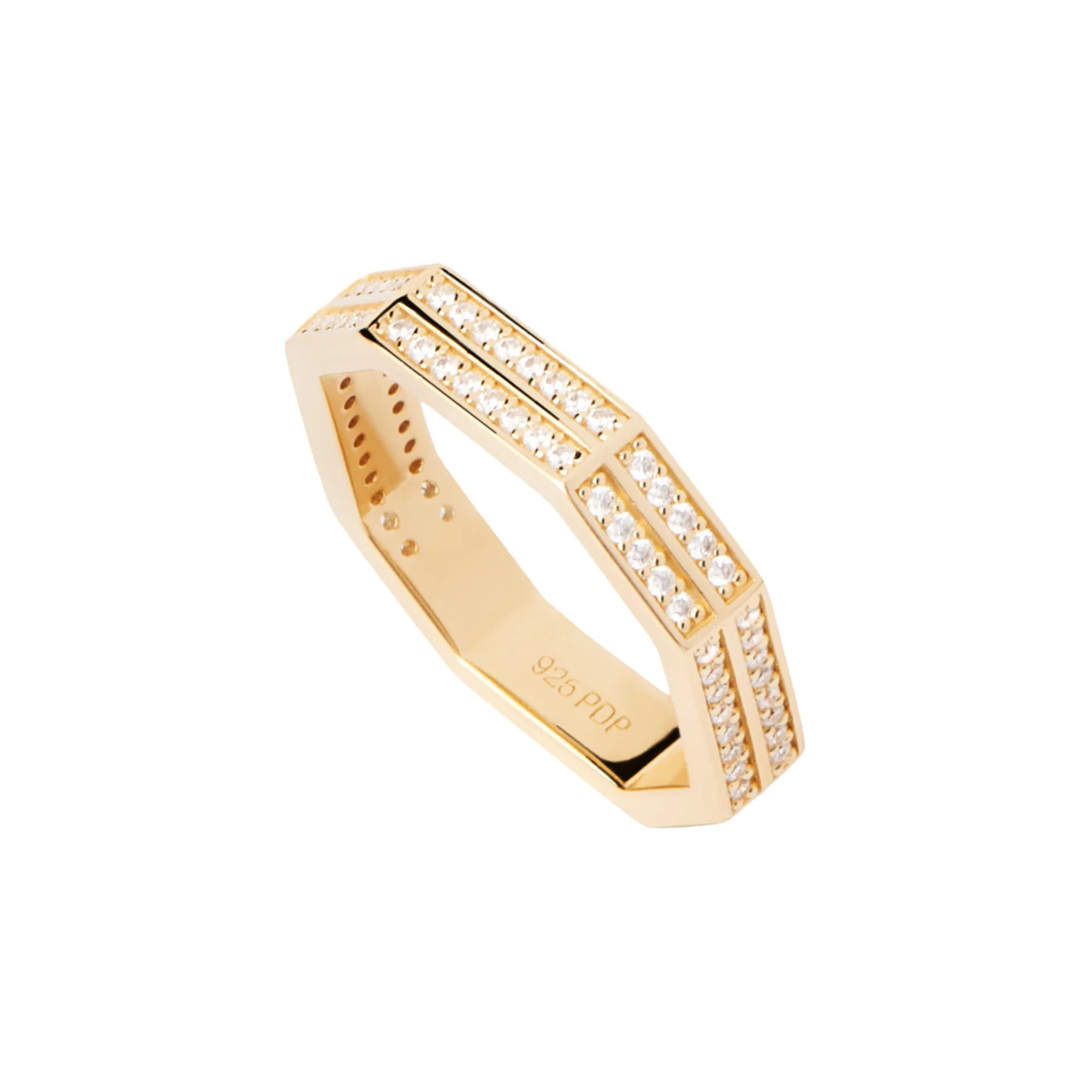 P D Paola The New Essentials 925 Sterling Silver Ring AN01-A06-16with18 Carat Gold Plating - Image 3