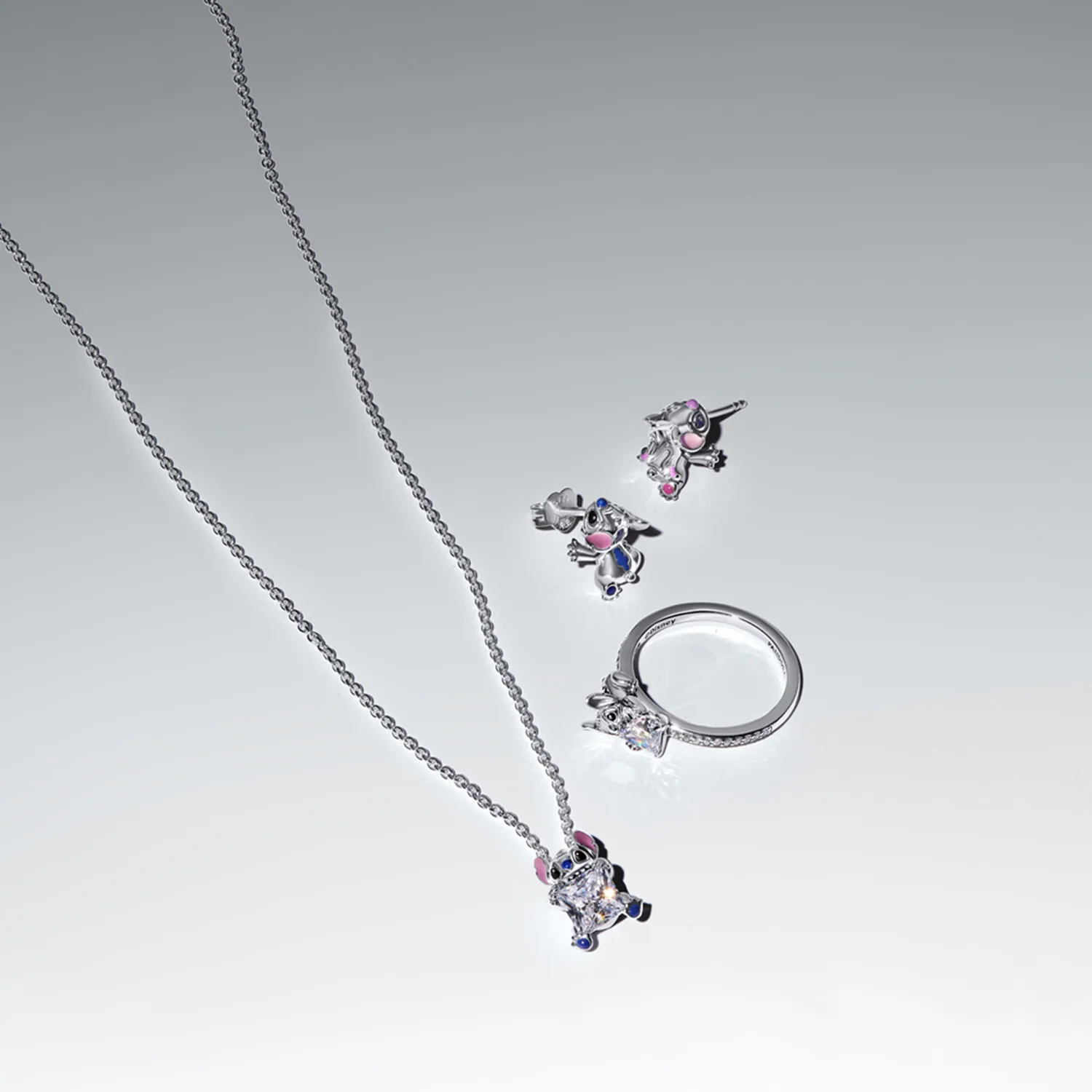Pandora Collabs 925 Sterling Silver Disney Stitch Necklace 393743C01-45 - Image 6