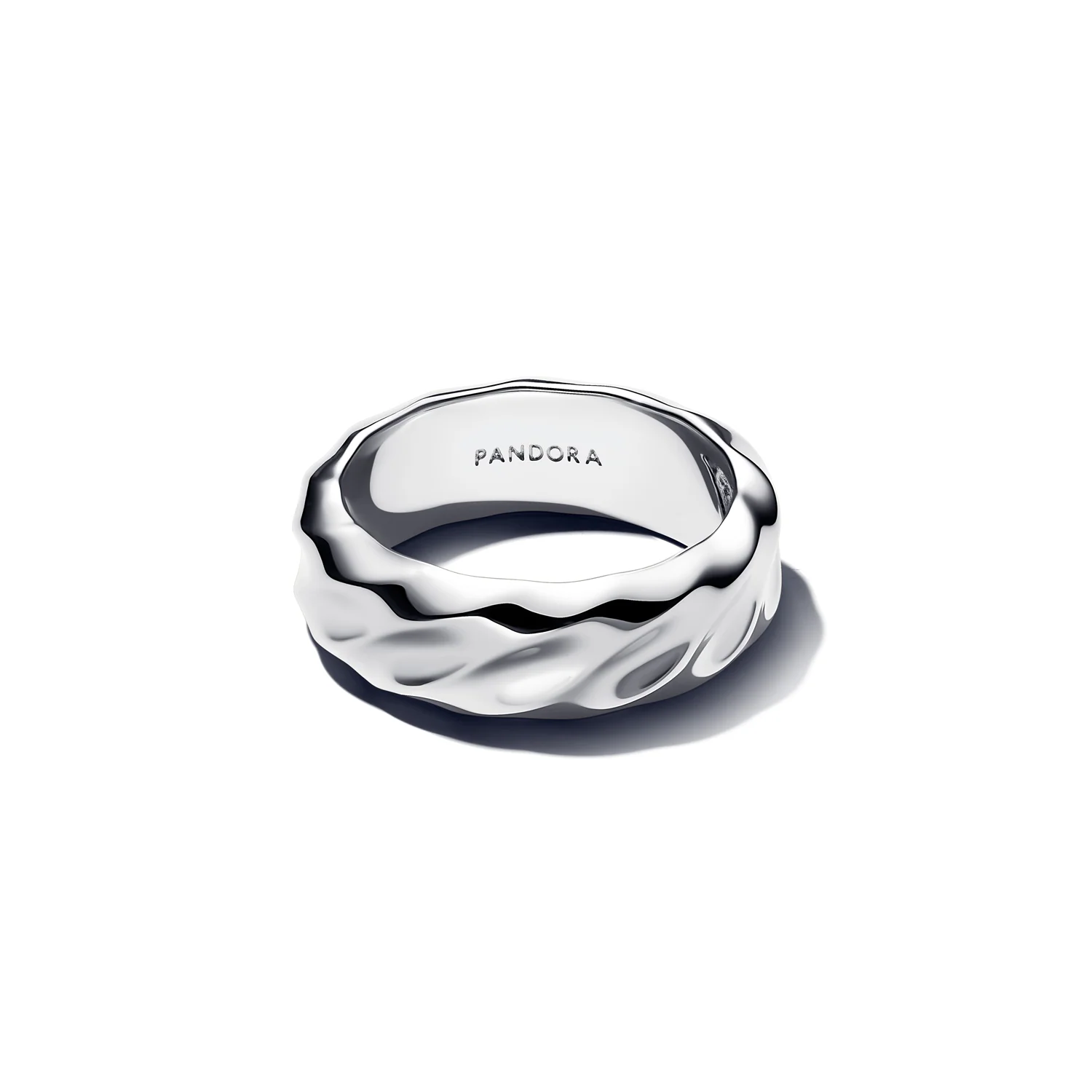 Pandora Essence 925 Sterling Silver Rippled Wide Band Ring 193886C00-54 - Image 3