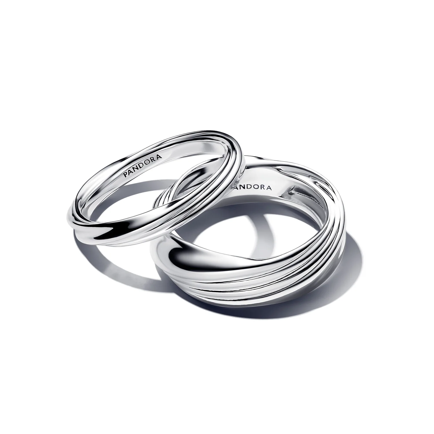 Pandora Essence 925 Sterling Silver Twisted Double Ring 193890C00-54 - Image 3