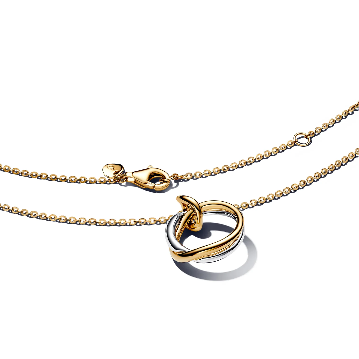Pandora Essence Gold Plated Organically Shaped Two-Tone Pendant Necklace 363882C00-45 - Image 3