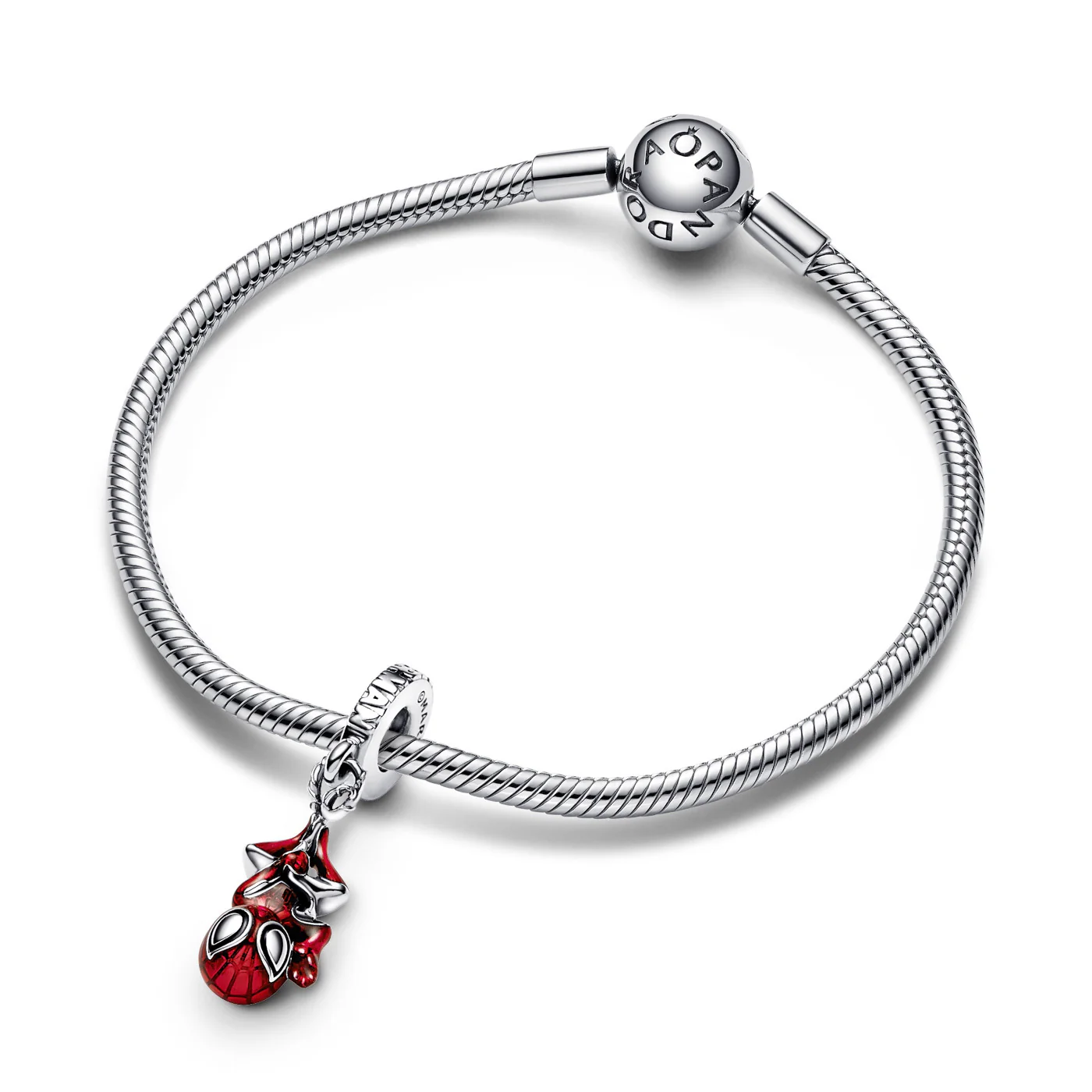 Pandora Marvel 925 Sterling Silver Marvel Hanging Spider-Man Charm 792323C01 - Image 5