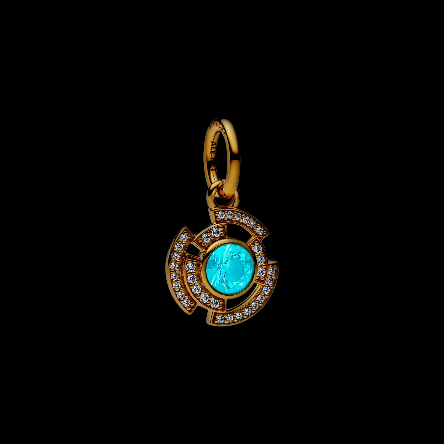 Pandora Marvel Gold Plated Iron Man Arc Reactor Dangle Charm 764216C01 - Image 3