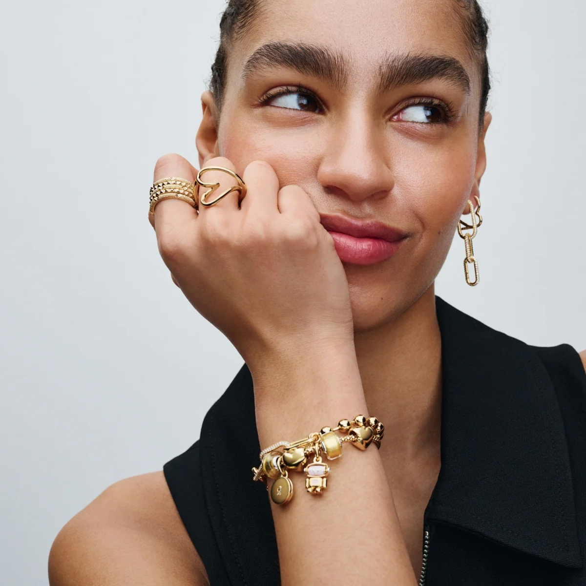 Pandora Moments 14 Karat Gold Plated Earrings 268307C00 - Image 4