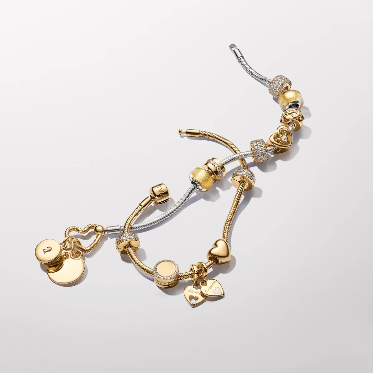 Pandora Moments 14 Karat Gold Plated Mother & Daughter Charms 769187C01 - Image 5