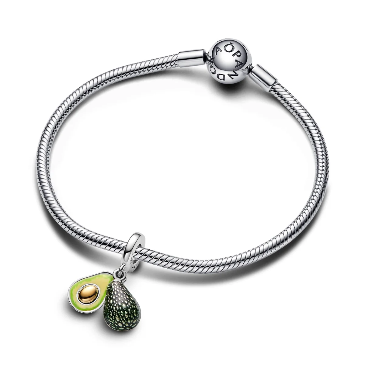 Pandora Moments 925 Sterling Silver Avocado Charm with Gold Plating 763405C01 - Image 2