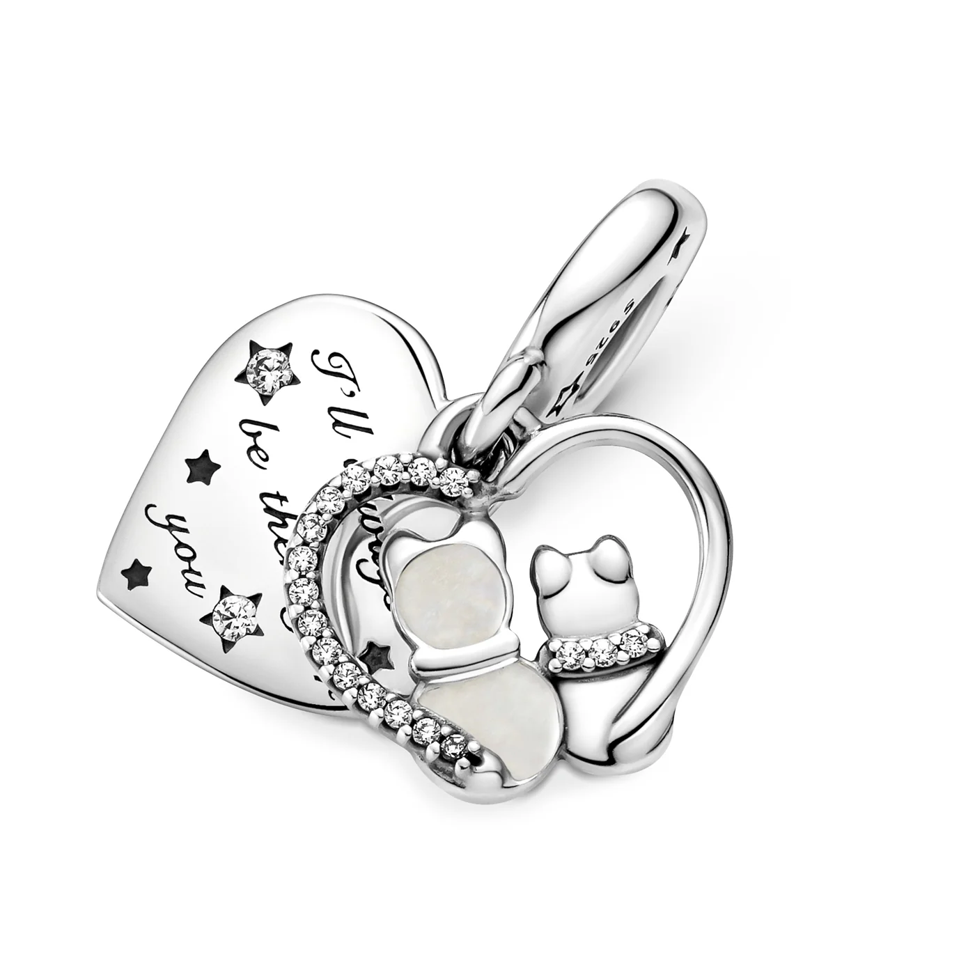 Pandora Moments 925 Sterling Silver Cats & Hearts Charm 799546C01 - Image 5