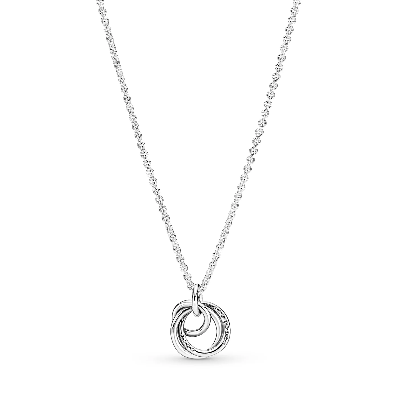 Pandora Moments 925 Sterling Silver Family Always Encircled Pendant Necklace 391455C01-60 (Length: 60.00 cm) - Image 4