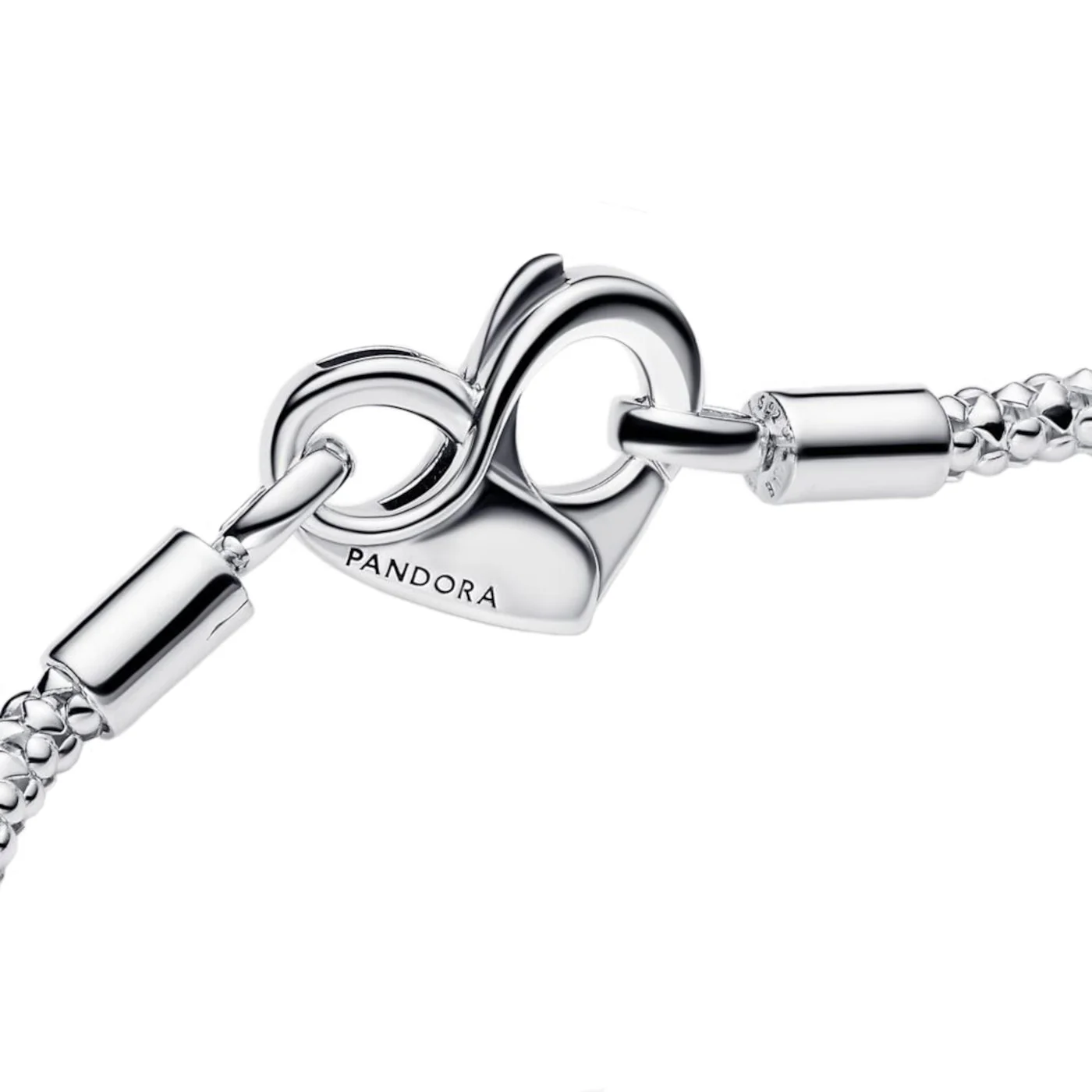 Pandora Moments 925 Sterling Silver Heart Claps Bracelet 592453C00-17 - Image 4