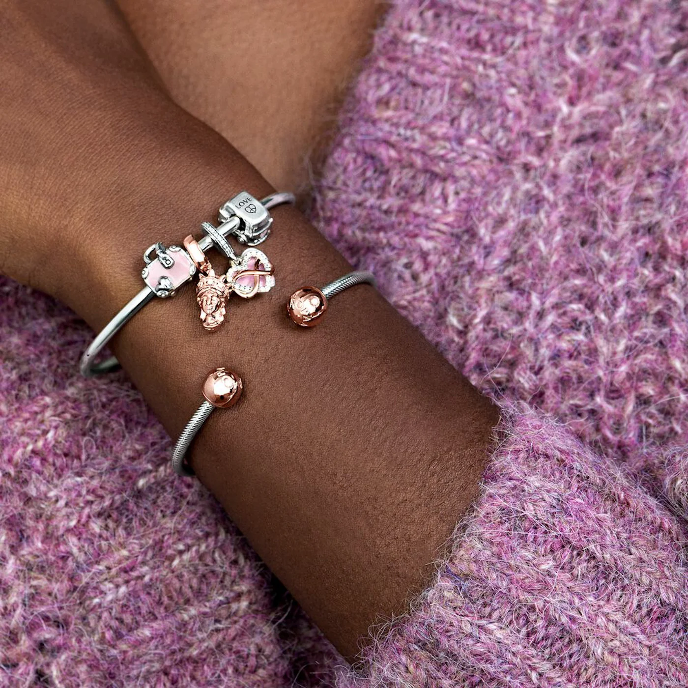 Pandora Moments 925 Sterling Silver Infinity Heart Charm with 14 Carat RoseGold Plating 788878C01 - Image 4