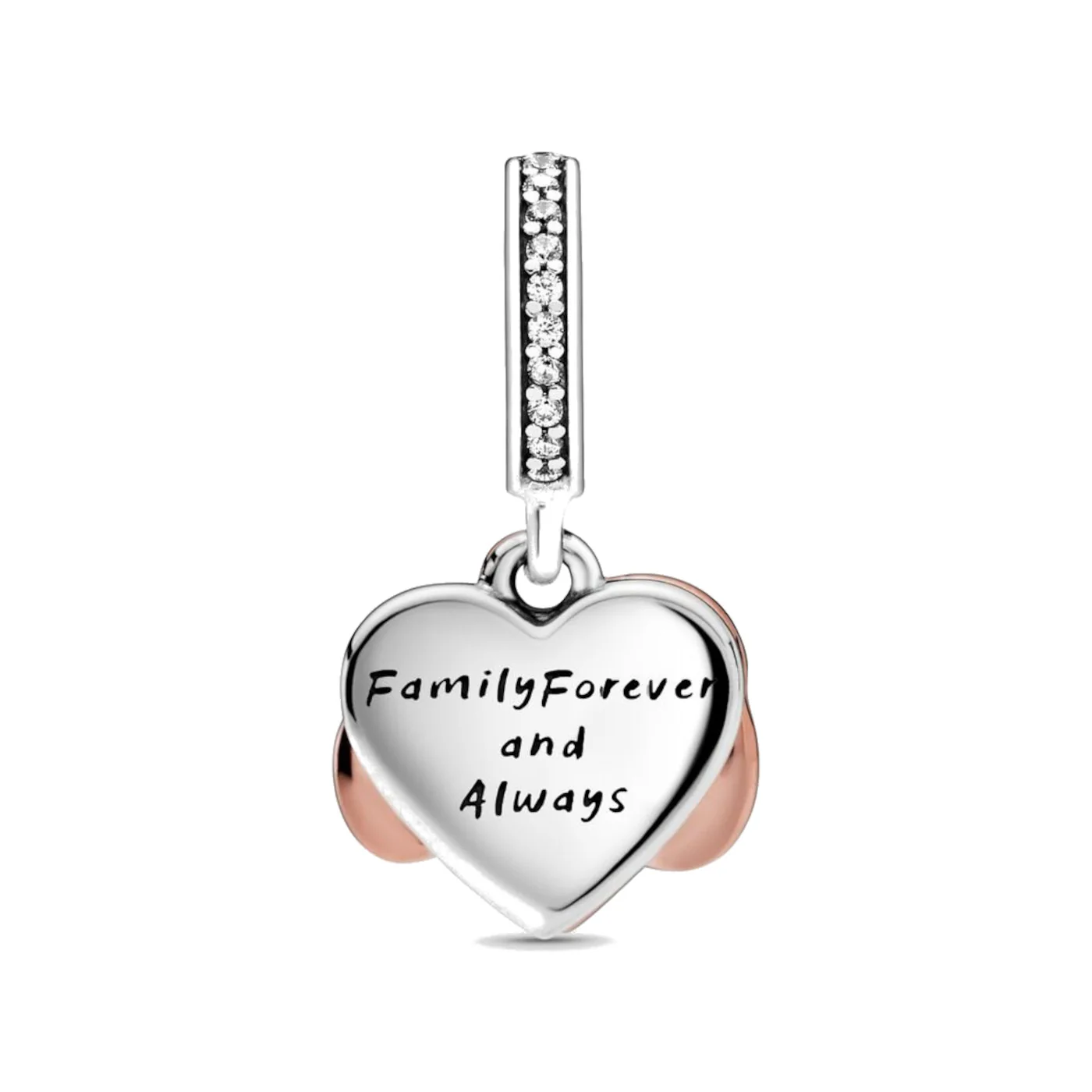Pandora Moments 925 Sterling Silver Infinity Heart Charm with 14 Carat RoseGold Plating 788878C01 - Image 6